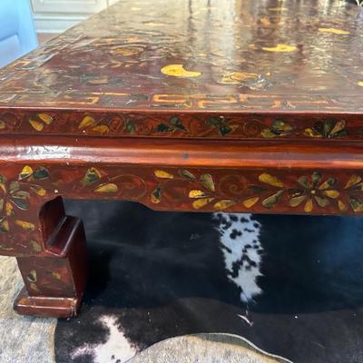Hand-Decorated Chinese Lacquer Low Table