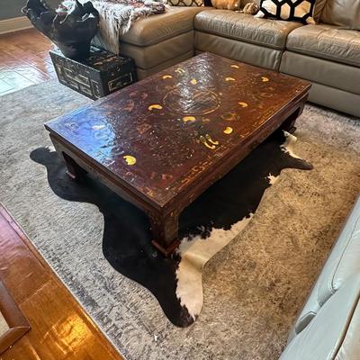 Hand-Decorated Chinese Lacquer Low Table
