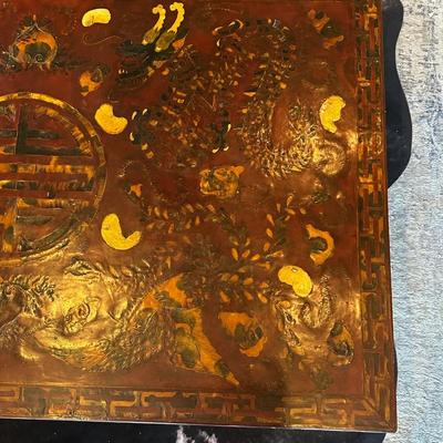 Hand-Decorated Chinese Lacquer Low Table