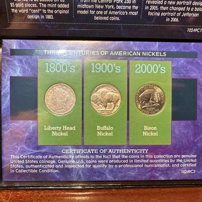 1929 BUFFALO NICKEL, 1899 LIBERTY HEAD NICKEL, BUFFALO NICKEL AND 2005 NICKEL