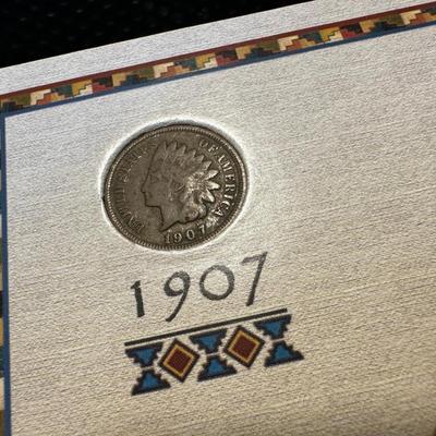 LAST THREE YEARS OF INDIAN HEAD PENNIES, 1901 INDIAN HEAD PENNY, 1943 STEEL PENNY AND 1944 WHEAT PENNY