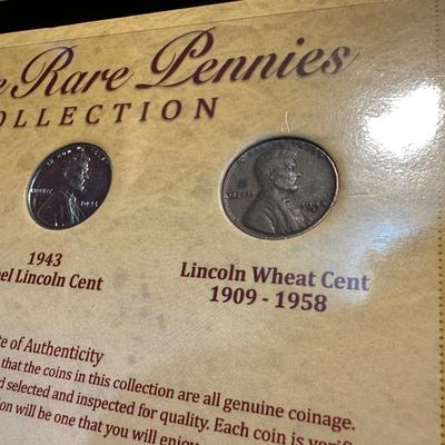 LAST THREE YEARS OF INDIAN HEAD PENNIES, 1901 INDIAN HEAD PENNY, 1943 STEEL PENNY AND 1944 WHEAT PENNY