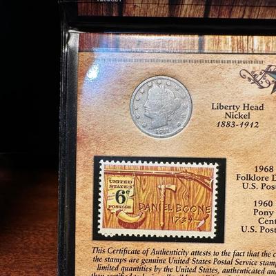 5 YEARS OF LIBERTY HEAD NICKELS AND NICKEL AND STAMP COLLECTION