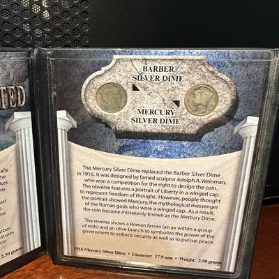 1916 SILVER BARBER/MERCURY DIMES AND S-MINT NICKELS