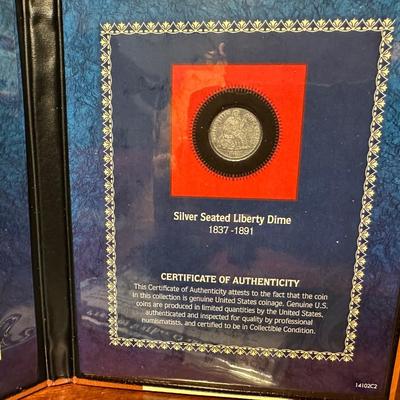 1888 SILVER SEATED LIBERTY DIME AND 1897 BARBER SILVER QUARTER