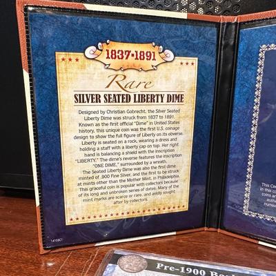 1888 SILVER SEATED LIBERTY DIME AND 1897 BARBER SILVER QUARTER