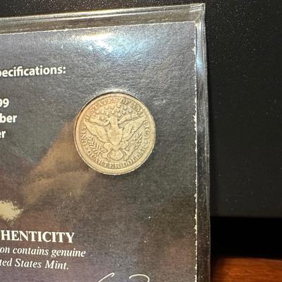 1888 SILVER SEATED LIBERTY DIME AND 1897 BARBER SILVER QUARTER