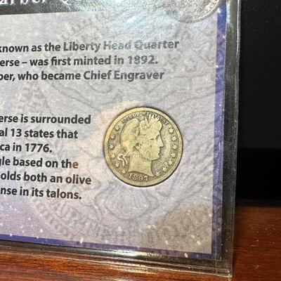 1888 SILVER SEATED LIBERTY DIME AND 1897 BARBER SILVER QUARTER