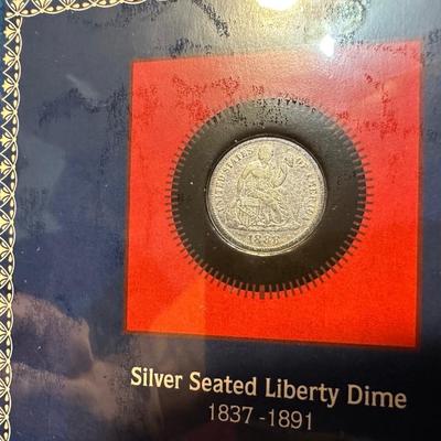 1888 SILVER SEATED LIBERTY DIME AND 1897 BARBER SILVER QUARTER