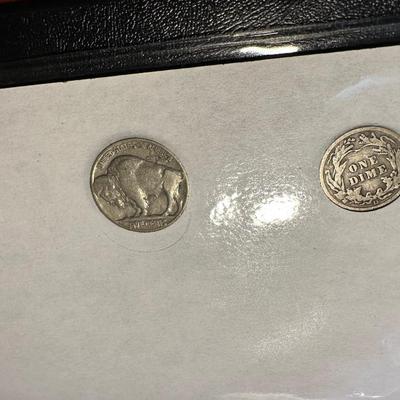 1935 $1 BLUE SEAL, NO MOTTO COIN COLLECTION AND 1944 WWII SILVER MERCURY DIME