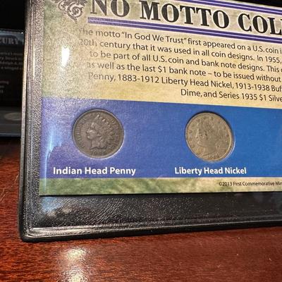 1935 $1 BLUE SEAL, NO MOTTO COIN COLLECTION AND 1944 WWII SILVER MERCURY DIME