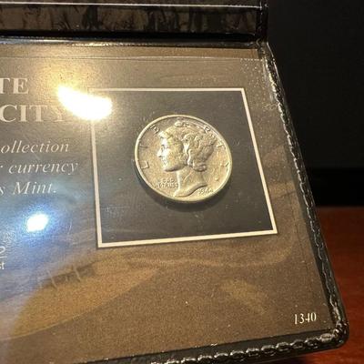 1935 $1 BLUE SEAL, NO MOTTO COIN COLLECTION AND 1944 WWII SILVER MERCURY DIME