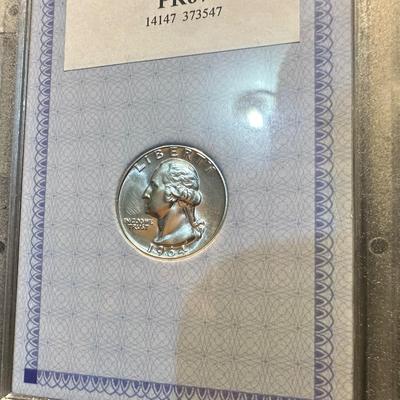 WWII WASHINGTON QUARTER COLLECTION AND GRADED PR67 1964 QUARTER
