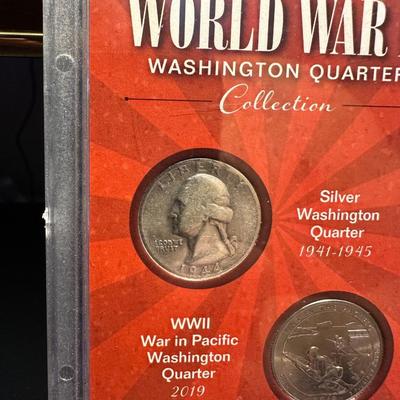 WWII WASHINGTON QUARTER COLLECTION AND GRADED PR67 1964 QUARTER