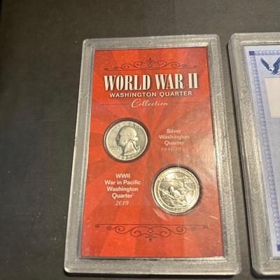 WWII WASHINGTON QUARTER COLLECTION AND GRADED PR67 1964 QUARTER