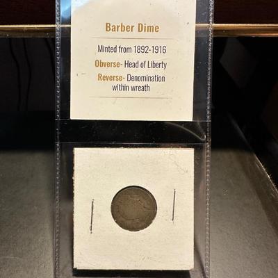 1914 SILVER BARBER DIME AND GRADED PR67 1964 SILVER DIME