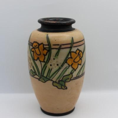 Hand-Painted Pottery Vase — Marked “Made in Japan”