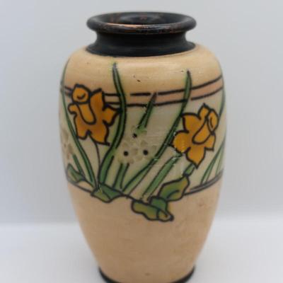 Hand-Painted Pottery Vase — Marked “Made in Japan”