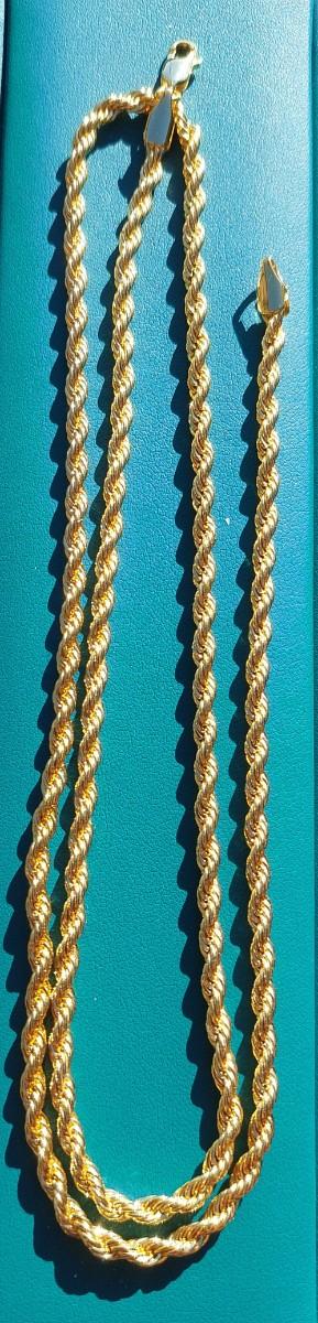 14kt Gold Layered Rope Chain