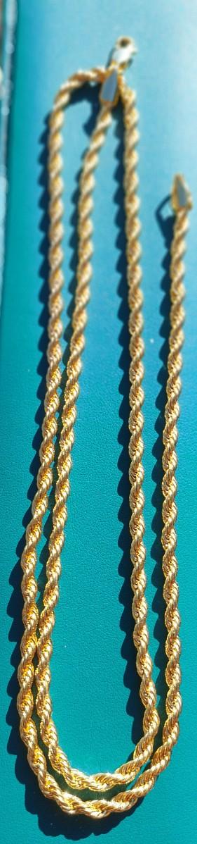 14kt Gold Layered Rope Chain
