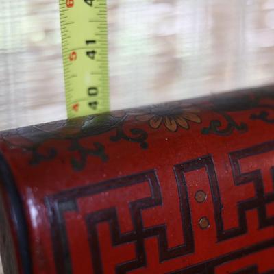 Pair of Chinoiserie Armchairs in Red Lacquer