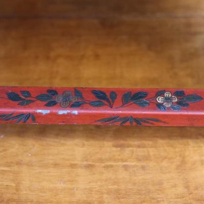 Pair of Chinoiserie Armchairs in Red Lacquer