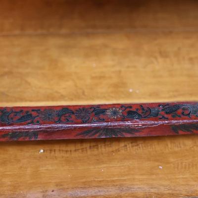 Pair of Chinoiserie Armchairs in Red Lacquer