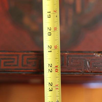 Pair of Chinoiserie Armchairs in Red Lacquer