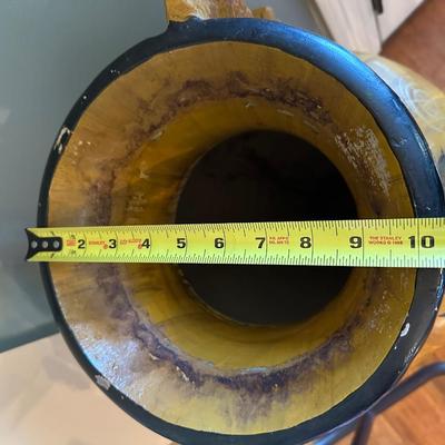 Large Hand Painted Dragon Motif Floor Vase