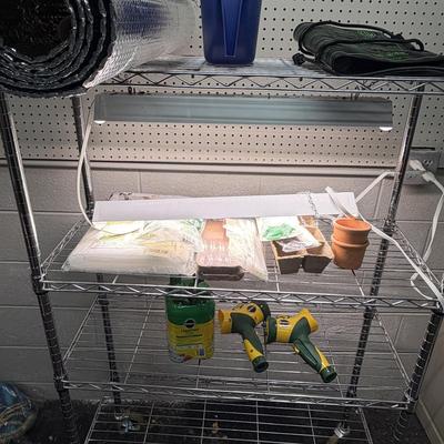 Metal Rolling Shelving Unit & Gardening Supplies (G-MG)