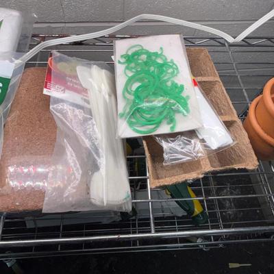 Metal Rolling Shelving Unit & Gardening Supplies (G-MG)