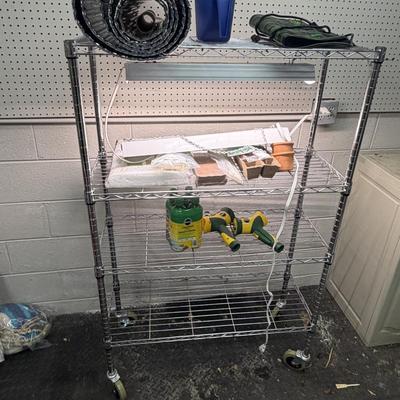 Metal Rolling Shelving Unit & Gardening Supplies (G-MG)