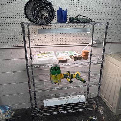Metal Rolling Shelving Unit & Gardening Supplies (G-MG)