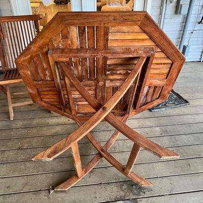 Kingman Teak Table W/ Folding Chairs Patio Set (BD-RG)