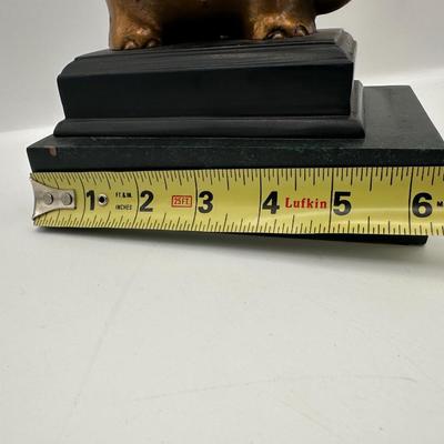 Decorative Black Column Accent with Gold Elephant Base & Pineapple Finial