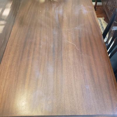 Mechanics Furniture Co Antique Clawfoot Dining Table w/ Two Leaves and Six Chairs (DR-KD)