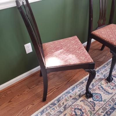 Mechanics Furniture Co Antique Clawfoot Dining Table w/ Two Leaves and Six Chairs (DR-KD)