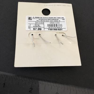 A new day, Silver tone faux pearl earrings