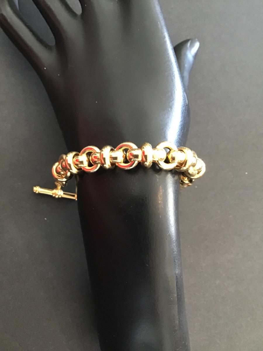 Sale Photo Thumbnail #173: Gold tone linked fashion bracelet 
Please see attached photos