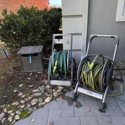 Ames Aluminum Hose Reel Cart plus Suncast Hose Reel and Hideaway House
