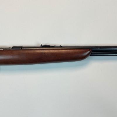 Sale Photo Thumbnail #27: Offered is a vintage Remington Model 512 The Sportmaster rimfire rifle — a classic mid-century bolt-action .22 with the original tubular magazine and traditional one-piece hardwood stock. The stamped barrel code LTT dates the barrel to Feb. 1948, placin