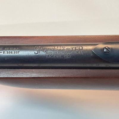 Sale Photo Thumbnail #48: Offered is a vintage Remington Model 512 The Sportmaster rimfire rifle — a classic mid-century bolt-action .22 with the original tubular magazine and traditional one-piece hardwood stock. The stamped barrel code LTT dates the barrel to Feb. 1948, placin