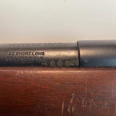 Sale Photo Thumbnail #35: Offered is a vintage Remington Model 512 The Sportmaster rimfire rifle — a classic mid-century bolt-action .22 with the original tubular magazine and traditional one-piece hardwood stock. The stamped barrel code LTT dates the barrel to Feb. 1948, placin