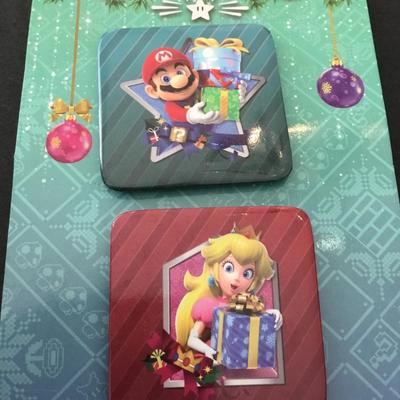 Nintendo happy holidays, 2022 Christmas promo, princess, Mario, and queen peach