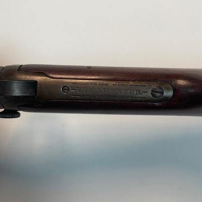 Sale Photo Thumbnail #64: Winchester’s legendary John & Matthew Browning–designed slide-action .22 rifle, prized by collectors and vintage-shooting enthusiasts alike. This late-production Model 1890 (often called the “Gallery Gun”) represents the final evolution of Winches