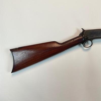 Sale Photo Thumbnail #54: Winchester’s legendary John & Matthew Browning–designed slide-action .22 rifle, prized by collectors and vintage-shooting enthusiasts alike. This late-production Model 1890 (often called the “Gallery Gun”) represents the final evolution of Winches