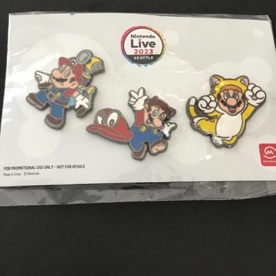 Nintendo, live Seattle, 2023 Mario pin set