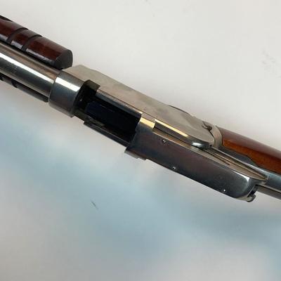 Sale Photo Thumbnail #113: Offered is a Rossi Model 62 SA Stainless Steel Pump-Action Rifle chambered in .22 Long Rifle, serial G240165 — a modern Brazilian reproduction of the legendary Winchester Model 62 “gallery gun.” This stainless Rossi captures the timeless design, smo