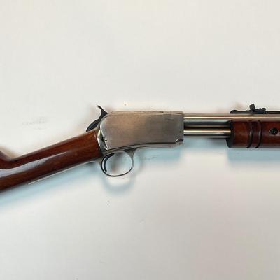 Sale Photo Thumbnail #97: Offered is a Rossi Model 62 SA Stainless Steel Pump-Action Rifle chambered in .22 Long Rifle, serial G240165 — a modern Brazilian reproduction of the legendary Winchester Model 62 “gallery gun.” This stainless Rossi captures the timeless design, smo