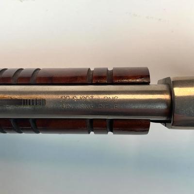 Sale Photo Thumbnail #111: Offered is a Rossi Model 62 SA Stainless Steel Pump-Action Rifle chambered in .22 Long Rifle, serial G240165 — a modern Brazilian reproduction of the legendary Winchester Model 62 “gallery gun.” This stainless Rossi captures the timeless design, smo